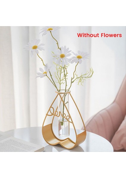 Metal Çiçek Vazo Standı Şeffaf Cam Vazo Masaüstü Ev Hidroponik Bitkileri Ev Dekor Ofis Dekorasyonu (Yurt Dışından) fırsatları