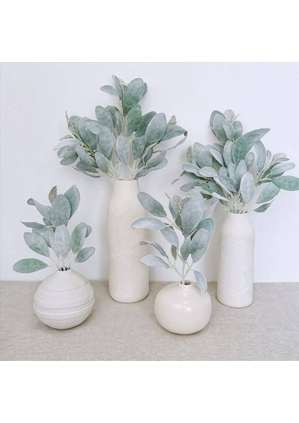 40PCS Yapay Flocked Kuzular Kulak Yaprakları Kötü Kuzunun Kulak Dalları Vazo Buket Çelenk Için Yeşillik Spreyleri Seçiyor (Yurt Dışından) indirimleri
