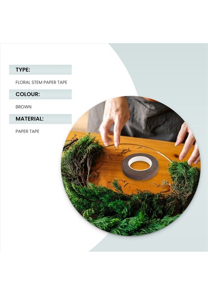 30YARD 12MM Kendinden Yapışkan Kağıt Bant Çiçeği Çelenk Çiçeği Çiçek Kökleri Dıy Craft Yapay Iplik Çiçeği （kahverengi） (Yurt Dışından) fiyatları