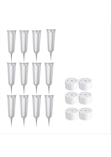 12 Pcs Mezarlık Vazri Varlıklar Memorial Floral Vazolar Mezar Çiçek Tutucu Koni Grey Gri (Yurt Dışından)