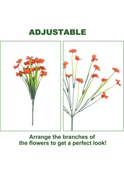 Yapay Açık Bitkiler ve Çiçekler 12 Demet Ev Dekorasyonu Için Uv Dirençli Çiçekler Pembe Mor Fuşya (Yurt Dışından) indirimleri