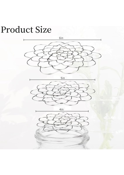 3 Pack 4/5/6inch Demir Sanat Paslanmaz Çelik Çiçek Düzenleme Raf Çiçek Düzenleme Aracı Vazo Kök Stand Sabitleme Klipsleri (Yurt Dışından) fırsatları