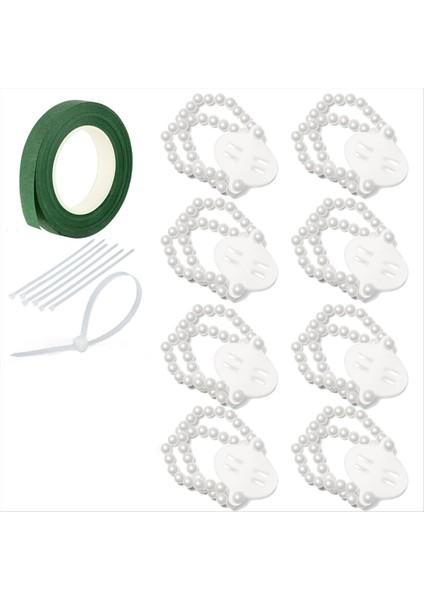 Corsage Wristlet Band 8pcs Bilek Korsage Bilezikler Düğün Partisi Balo Balosu Için Elastik Bilekler Diy Bilek Korsage Inci (Yurt Dışından)