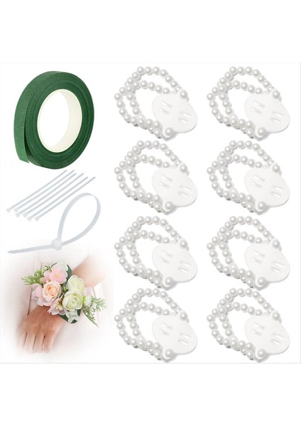 Corsage Wristlet Band 8pcs Bilek Korsage Bilezikler Düğün Partisi Balo Balosu Için Elastik Bilekler Diy Bilek Korsage Inci (Yurt Dışından) fırsatları