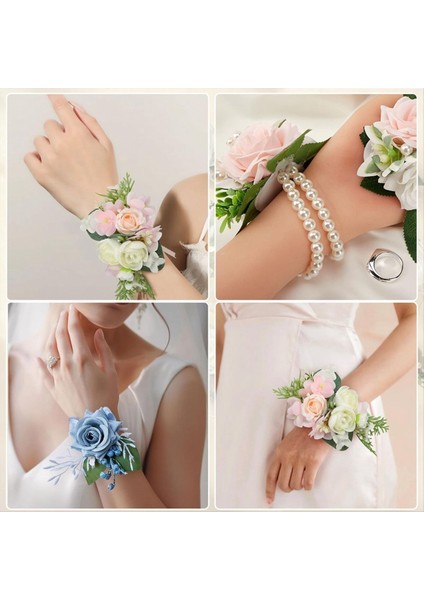 Corsage Wristlet Band 8pcs Bilek Korsage Bilezikler Düğün Partisi Balo Balosu Için Elastik Bilekler Diy Bilek Korsage Inci (Yurt Dışından) indirimleri