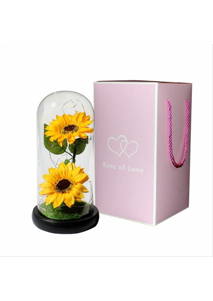 Kadınlar Için Ayçiçeği Hediyeleri LED Şeritli Cam Kubbede Yapay Ayçiçeği Doğum Günü Anneler Günü Sevgililer Günü Hediyesi (Yurt Dışından) fiyatları