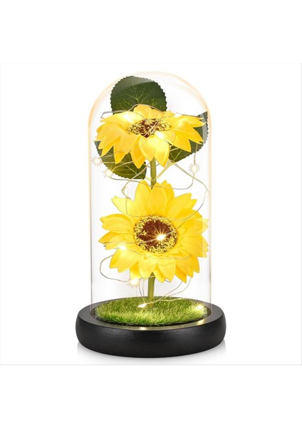 Kadınlar Için Ayçiçeği Hediyeleri LED Şeritli Cam Kubbede Yapay Ayçiçeği Doğum Günü Anneler Günü Sevgililer Günü Hediyesi (Yurt Dışından) modelleri