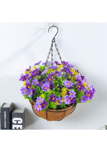 Dış Havada ve Iç Mavi Dekorasyon Için Veranda Çim Bahçesi Dekoru Için Sepette Yapay Asılı Çiçekler (Yurt Dışından) fırsatları