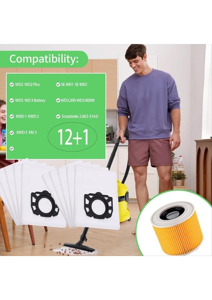 Vakum Süpürge Torbaları Karcher Kfı 357 Wd2 Plus Wd3 Kwd 1-3 Vakum Süpürge Yedek Parçaları 2 863-314 0 (Yurt Dışından) fırsatları