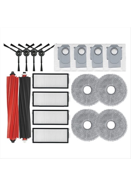 Roborock V20 / P10S Pro Yedek Ana Yan Fırça Hepa Filtre Paspas Pedleri Toz Çantalar Yedek Parçalar (Yurt Dışından)