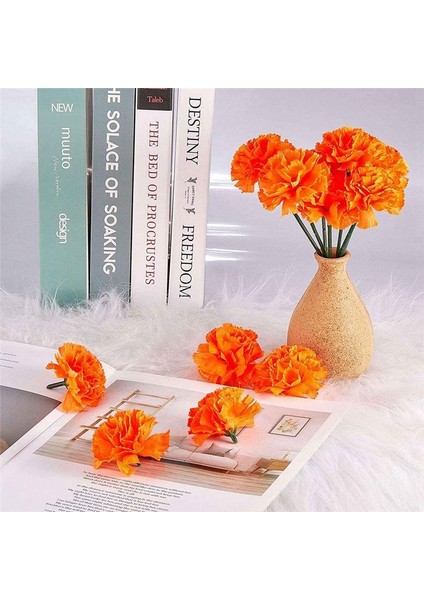 Marigold Çiçek Kafaları Toplu 200PCS Yapay Çiçek Çelenk El Sanatları Ipek Marigold Çiçekler Turuncu Için Kafalar (Yurt Dışından) indirimleri