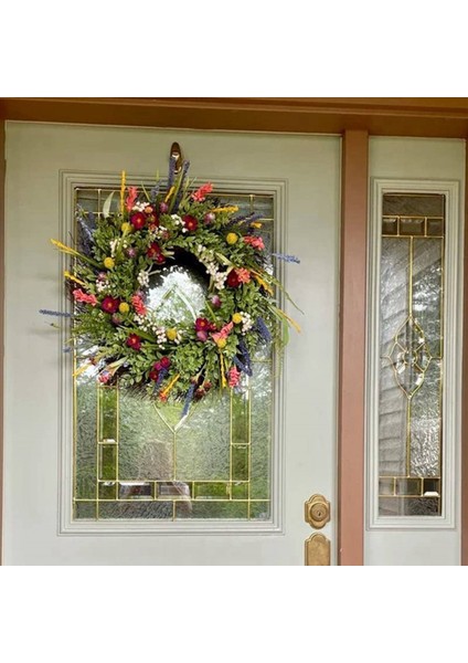 2x Bahar Çelenkleri Ön Kapı Için 18 Inç Dışarıda Yaz Çiçekleri Hava Durumu Yeşillik Tüm Mevsimler Yuvarlak Çelenkler (Yurt Dışından) modelleri