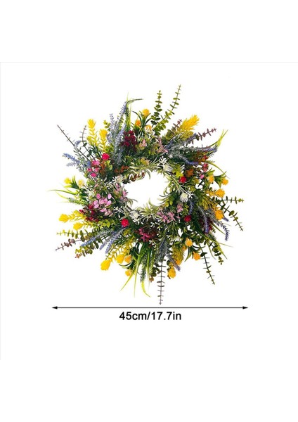 2x Bahar Çelenkleri Ön Kapı Için 18 Inç Dışarıda Yaz Çiçekleri Hava Durumu Yeşillik Tüm Mevsimler Yuvarlak Çelenkler (Yurt Dışından) fırsatları