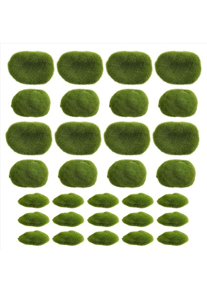 30PCS 3 Boyutunda Yapay Yosun Kayaları Dekoratif Yeşil Yosun Topları Çiçek Aranjmanları Için Bahçeler ve Işçilik (Yurt Dışından)