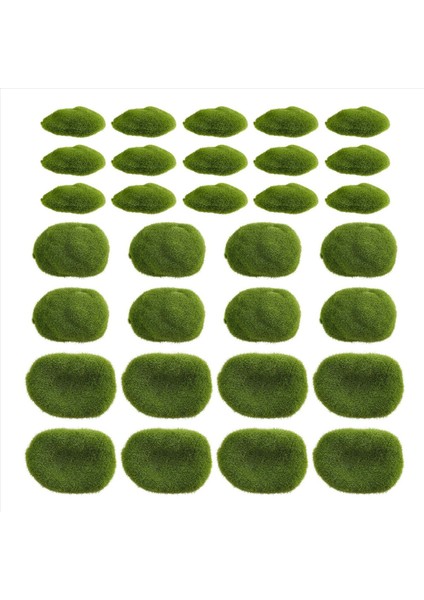 30PCS 3 Boyutunda Yapay Yosun Kayaları Dekoratif Yeşil Yosun Topları Çiçek Aranjmanları Için Bahçeler ve Işçilik (Yurt Dışından) modelleri