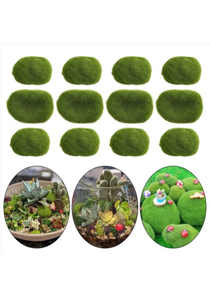 30PCS 3 Boyutunda Yapay Yosun Kayaları Dekoratif Yeşil Yosun Topları Çiçek Aranjmanları Için Bahçeler ve Işçilik (Yurt Dışından) fırsatları