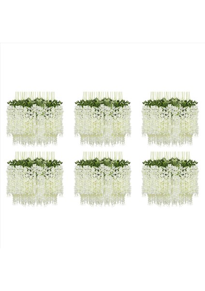 72 Paket (43 2 Ft) Yapay Wisteria Asma Wisteria Asma Çelenk Ipek Uzun Asılı Bush Çiçekleri Dekor Dekor (Yurt Dışından)