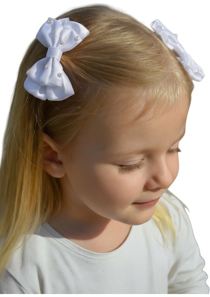 Taşlı Fiyonklu Kız Çocuk Okul Tokası 2li modelleri