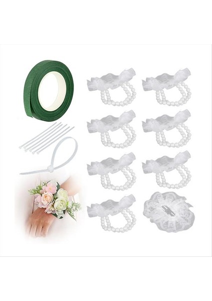 Corsage Wristlet Band 8pcs Bilek Korsage Bilezikleri Düğün Partisi Balo Balosu Için Elastik Bilekler Dantel (Yurt Dışından) fiyatları