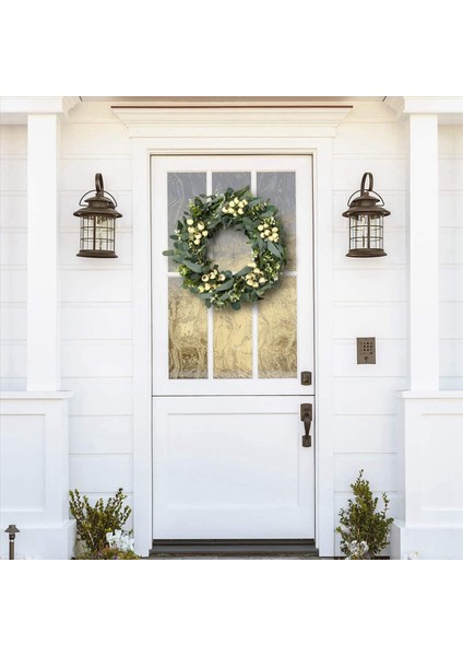 Ön Kapı Için 2x 20 Inç Çelenk Ön Kapı Için Bahar Çelenkleri Için Yeşil Okaliptüs Çelenk Kır Çiçekleri ile Çelenk (Yurt Dışından) indirimleri