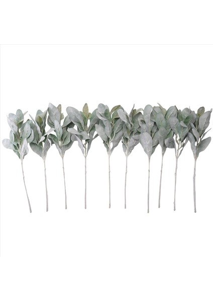 10 Adet Yapay Floked Kuzular Kulak Yaprakları Tozlu Miller Saplar Floked Meşe Yapraklar Kuzunun Kulak Yaprağı Ev Için Düğün Diy (Yurt Dışından) modelleri