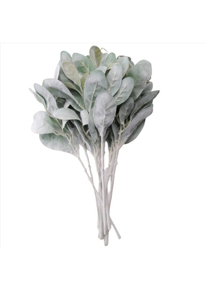 10 Pcs Yapay Flocked Kuzu Kulak Yaprakları 6 7 Ft Kuzu Kulak Garland Yapay - Etli Çelenk (Yurt Dışından)