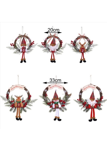 2x Ön Kapı Duvar Penceresi Çiftlik Evi Ev Dekorasyonu Kardan Adam (Küçük) Için Yapay Noel Çelenk (Yurt Dışından) fiyatları