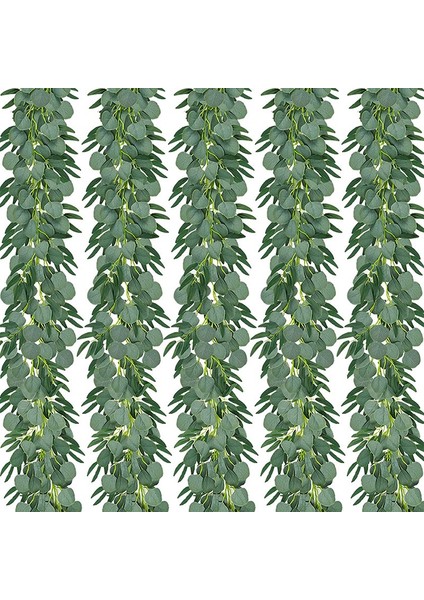 5 Paket 6 5 Feet Soğuk Garland ile Yapay Okaliptüs Yaprakları ile Asma Bitkisi Gümüş Dolar Yeşillik (Yurt Dışından)