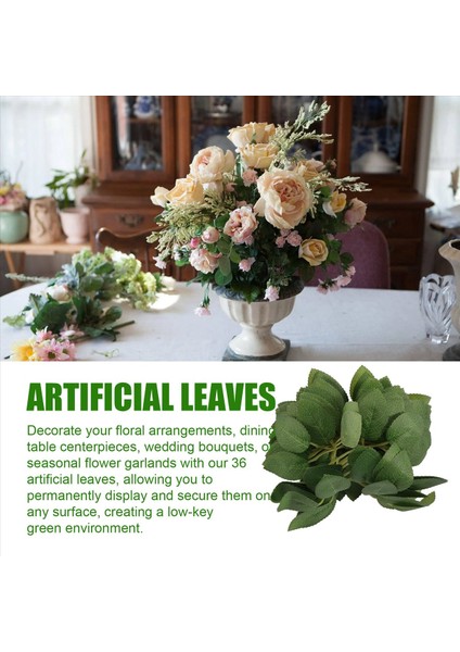 Güller Için Yapay Yapraklar Dekorasyonlar - 36 Ipek Yeşili Güller Gerçekçi Sarmaşıklarla Esnek Gövdeler ile Yaprak Yaprağı (Yurt Dışından) fırsatları