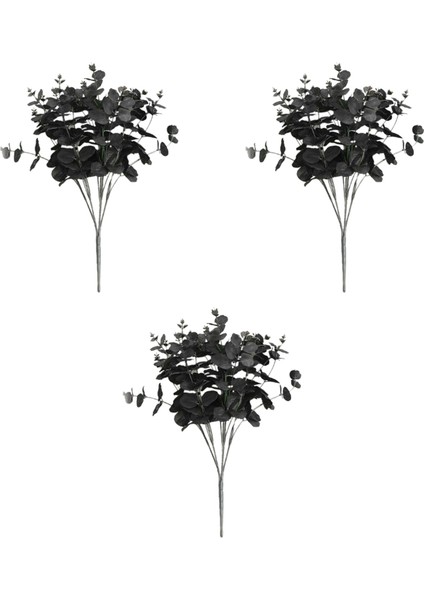 3x 20 Kafalar Yapay Siyah Okaliptüs Çiçek Bitki Düğün Dekorasyonu (Yurt Dışından)