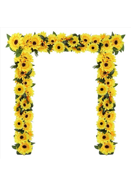 6pcs Ayçiçeği Çelenk Yapay Çiçekler Asma Ipek Güneş Çiçekleri Balkon Bahçesi Düğün Dekorasyon Için Asma Asma (Yurt Dışından) fiyatları