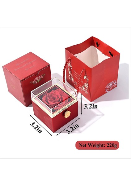 Kolye Gravür ve Gül Kız Arkadaşı Için Özelleştirilmiş Kolye ile Ebedi Doğal Gül Kutusu (Yurt Dışından) modelleri