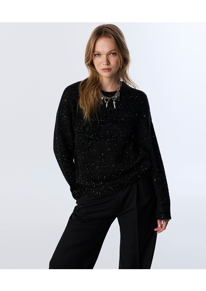 PAYETLİ BONCUK İŞLEMELİ KAZAK TW6250050446001