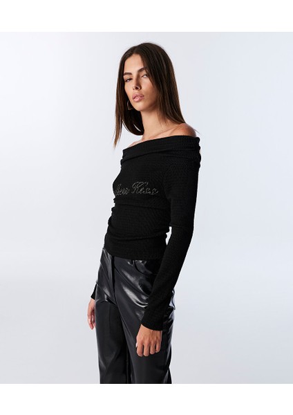 Hotfıx Slogan Baskılı Tişört TW6250070111001 fırsatları