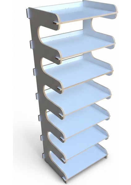 Modern Beyaz 7 Raflı Çok Amaçlı Düzenleyici Raf | Hol ve Antreler Için Ideal Mdflam, fiyatları