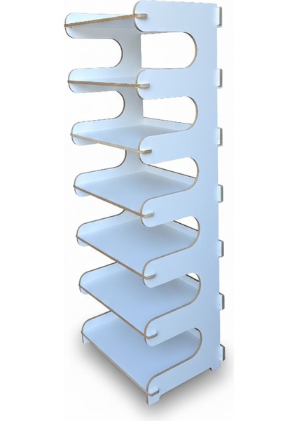 Modern Beyaz 7 Raflı Çok Amaçlı Düzenleyici Raf | Hol ve Antreler Için Ideal Mdflam, indirimleri
