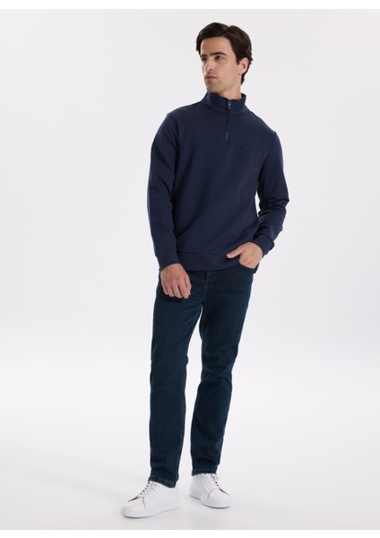Normal Bel Normal Paça Slim Fit Koyu Lacivert Erkek Denim Pantolon F5WM-PNT 2855