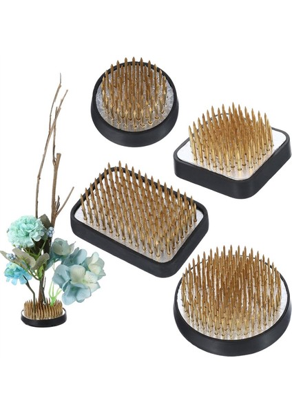 4 Pcs Japon Ikebana Kenzan Kiti Çiçek Aranjmanı Için 2 4 Inç Yuvarlak 1 6in Kare 2 1in x 1 4in Dikdörtgen ve 1 (Yurt Dışından) modelleri