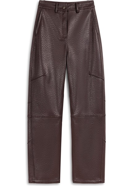 DOKULU DERİ GÖRÜNÜMLÜ PANTOLON TW6250003174074