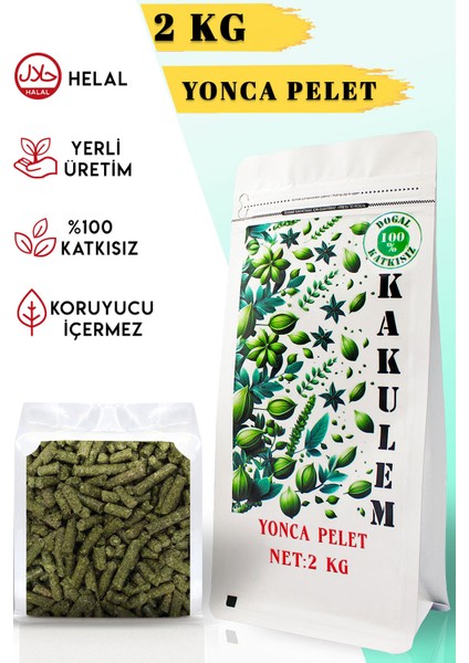 Sertifikalı Tavşan Hamster Kemirgen Yonca Pelet Yem 2 kg