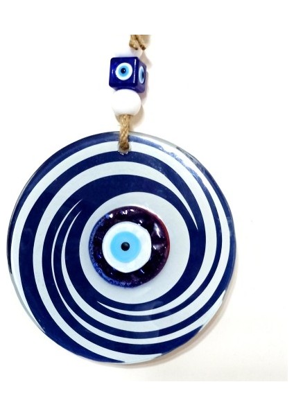 Nazar Boncuklu Lacivert Ve Beyaz Renkli Füzyon Cam Duvar Süsü fiyatları