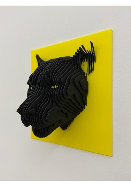 Panter Duvar Dekoru – 3D Katmanlı Modern Sanat Tasarımı (Siyah & Sarı) fiyatları