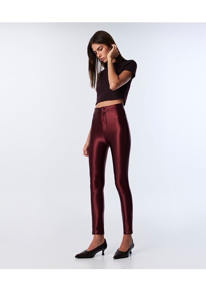 PARLAK DOKULU SKINNY FİT PANTOLON TW6250003211035 modelleri