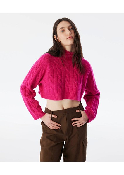 SAÇ ÖRGÜLÜ CROP KAZAK TW6240050344004