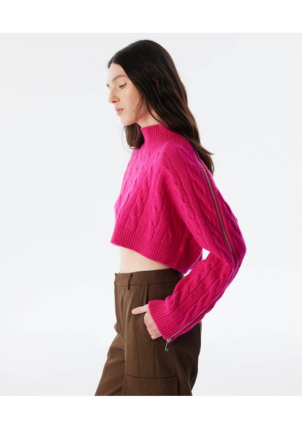 SAÇ ÖRGÜLÜ CROP KAZAK TW6240050344004 modelleri