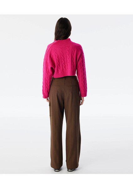 SAÇ ÖRGÜLÜ CROP KAZAK TW6240050344004 fırsatları