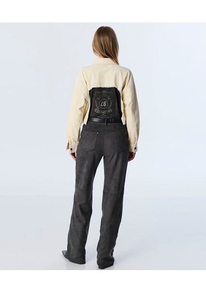Süet Görünümlü ve Kemerli Pantolon TW6250003201036 modelleri