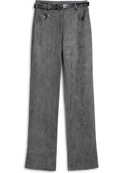 Süet Görünümlü ve Kemerli Pantolon TW6250003201036 fırsatları