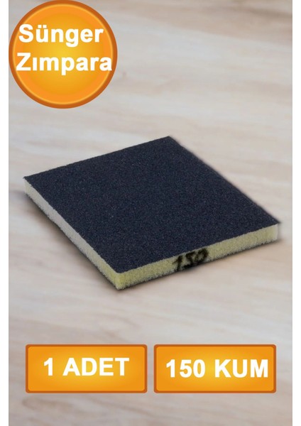 Sünger Zımpara 9.5 x 12.5 cm Takoz Blok Flex Taşlama Ahşap El Zımparası 150 Kum 1 Adet