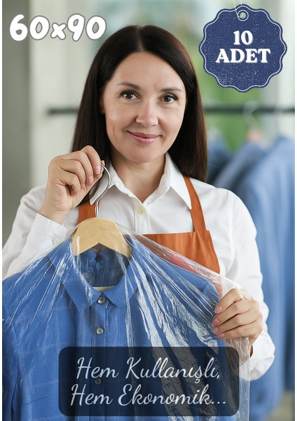 Askı Delikli Elbise Poşeti Şeffaf Naylon Kılıf | Elbise Torbası Ceket Kazak Takım Koruma Poşeti